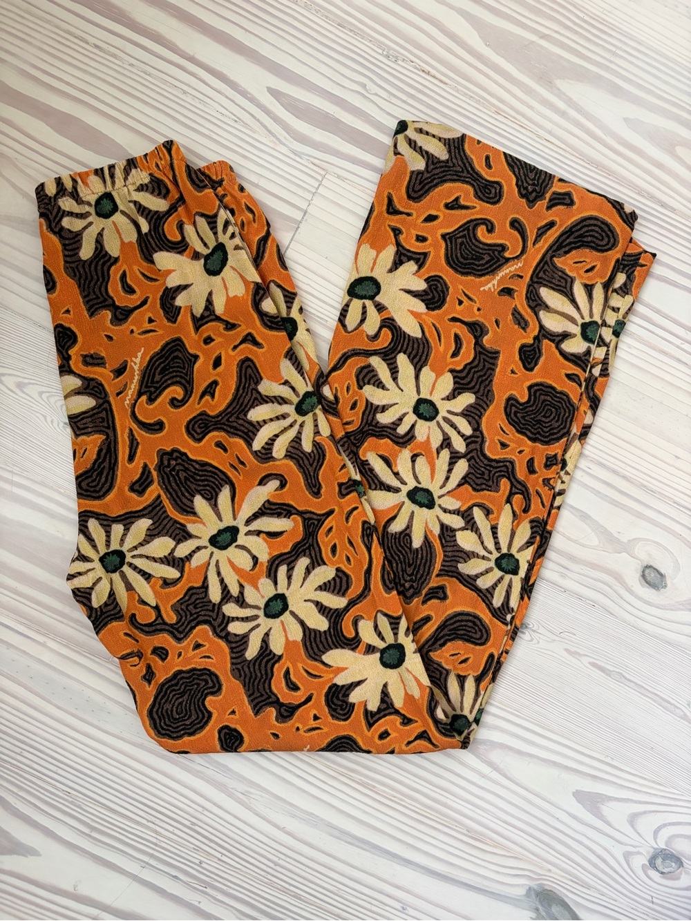 Nanushka Orange Floral Wide-Leg Pants